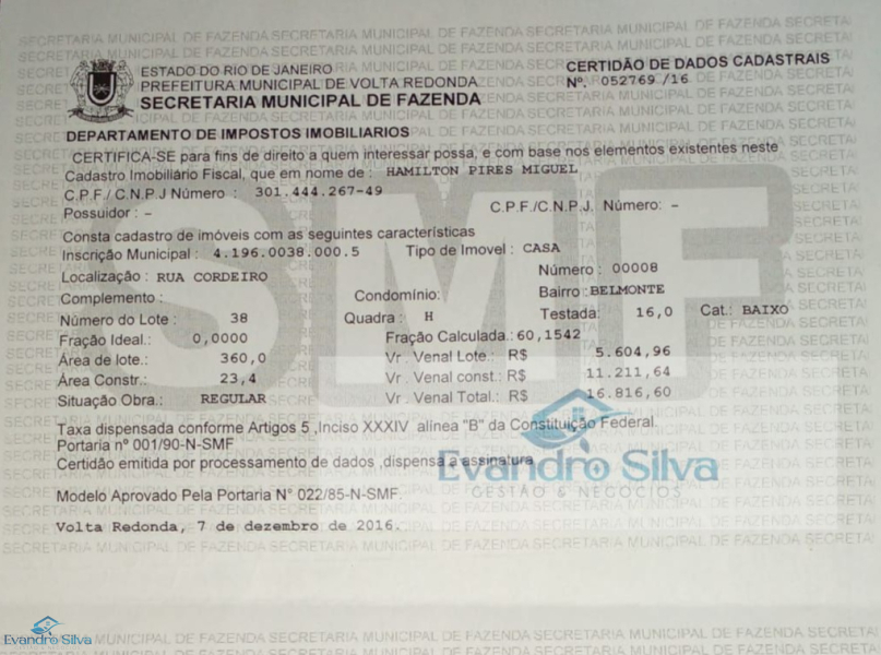 Rua Cordeiro - Volta Redonda/RJ